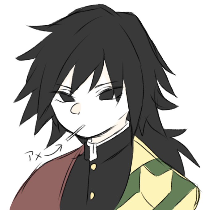 萼さんがTwitterに投稿した冨岡義勇(鬼滅の刃)のイラスト。