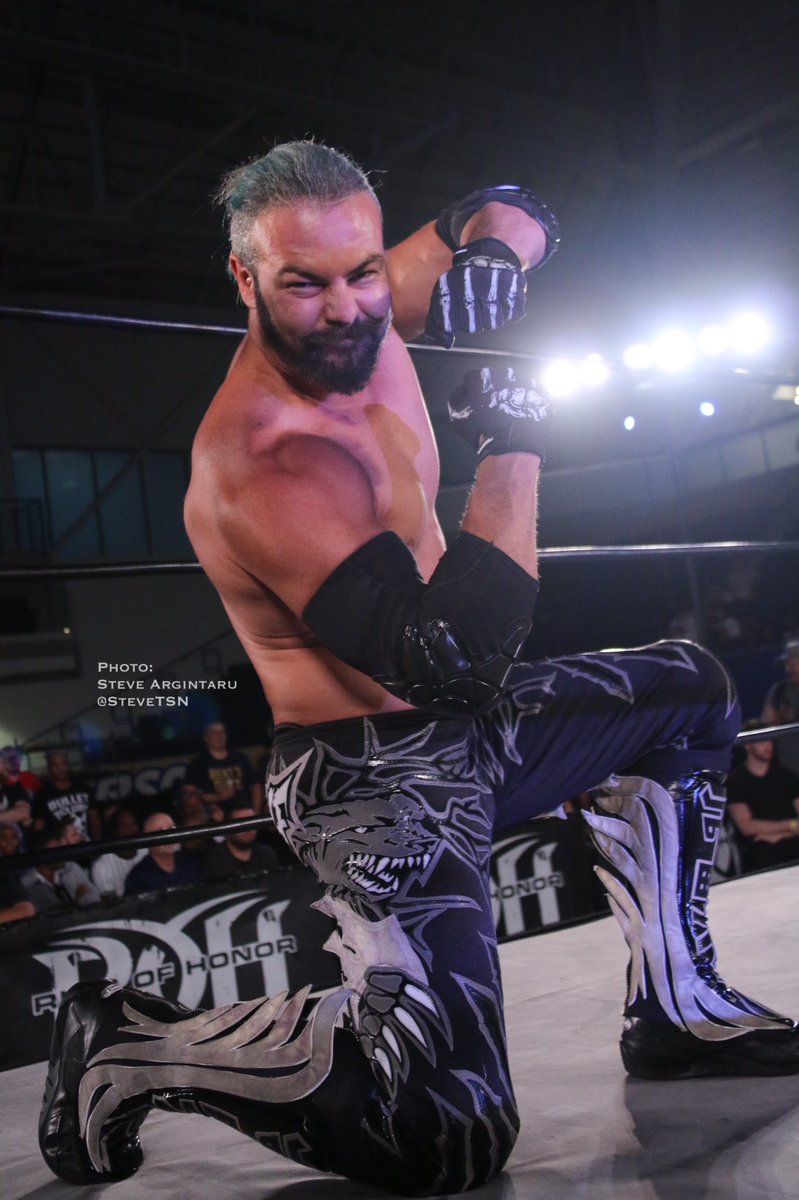 SteveTSN's tweet photo. @darewolf333 I appreciate those who take time to pose for me. 

I feel I should clarify PJ Black did this after his entrance and NOT during the match. 

In case you were wondering..

#ROH #SummerSupercard #ROHSummerSupercard https://t.co/EV9ez2mSBS