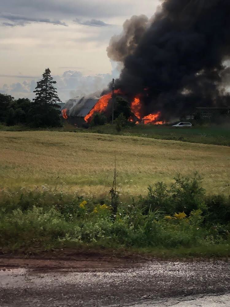 Barn fire currently in Ebeneazer #PEI