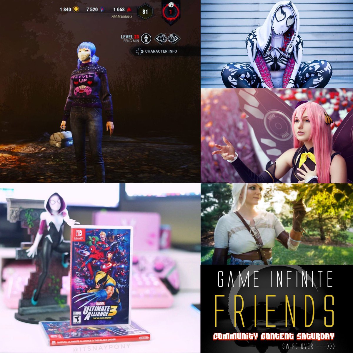 gameinfinite10's tweet photo. The #GiFriends community produces amazing gaming/nerdy content each week! Check them out here or Insta via #GiFriends! New Streamers, Cosplayers, & Indie Devs can be discovered every day #CommunityContentSaturday #gameinfinite
—>>
@AhhmandaaX @BeastxLeigh @naypony @Lullaballoon https://t.co/PBHqaijUpp