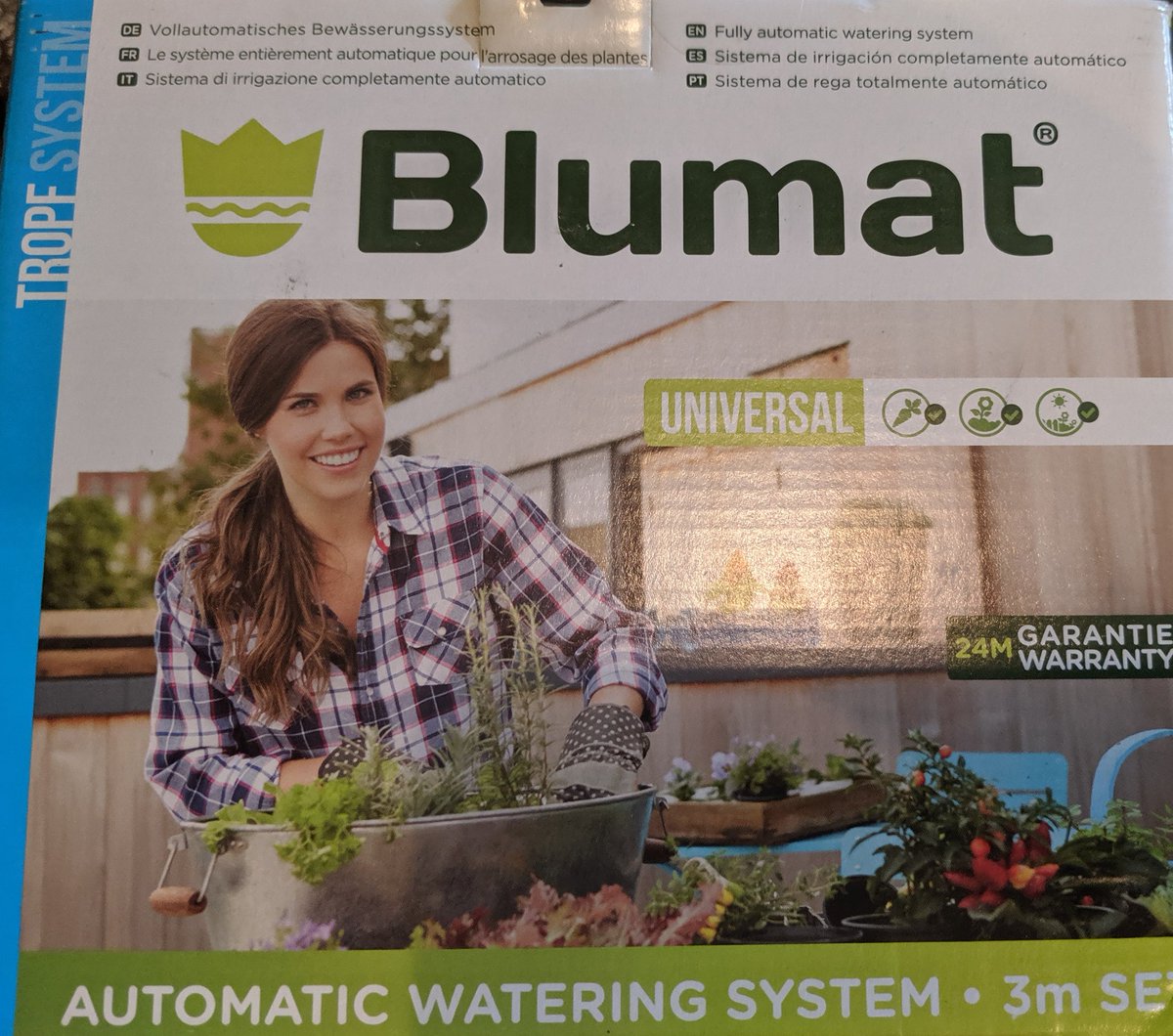 JournalGreenly's tweet photo. When it comes to being away, I decided to just set up an auto-watering system.

Blumat systems are gravity fed, watering based on the soil moisture around a ceramic sensor.

This will not only solve the problem of travel, but also help fix the soil issue with constant moisture. https://t.co/DCgdfb5FgP