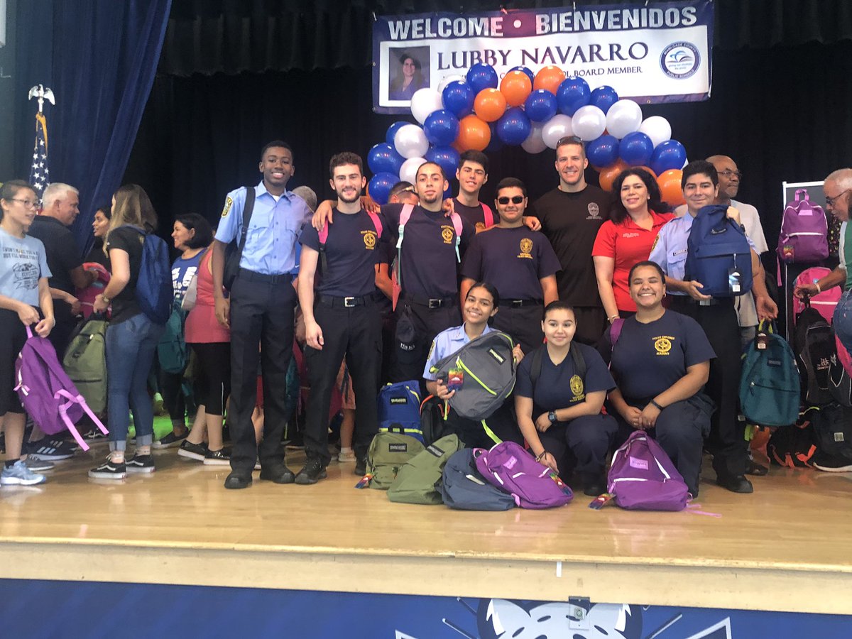 Backpack giveaway with school board member Navarro!