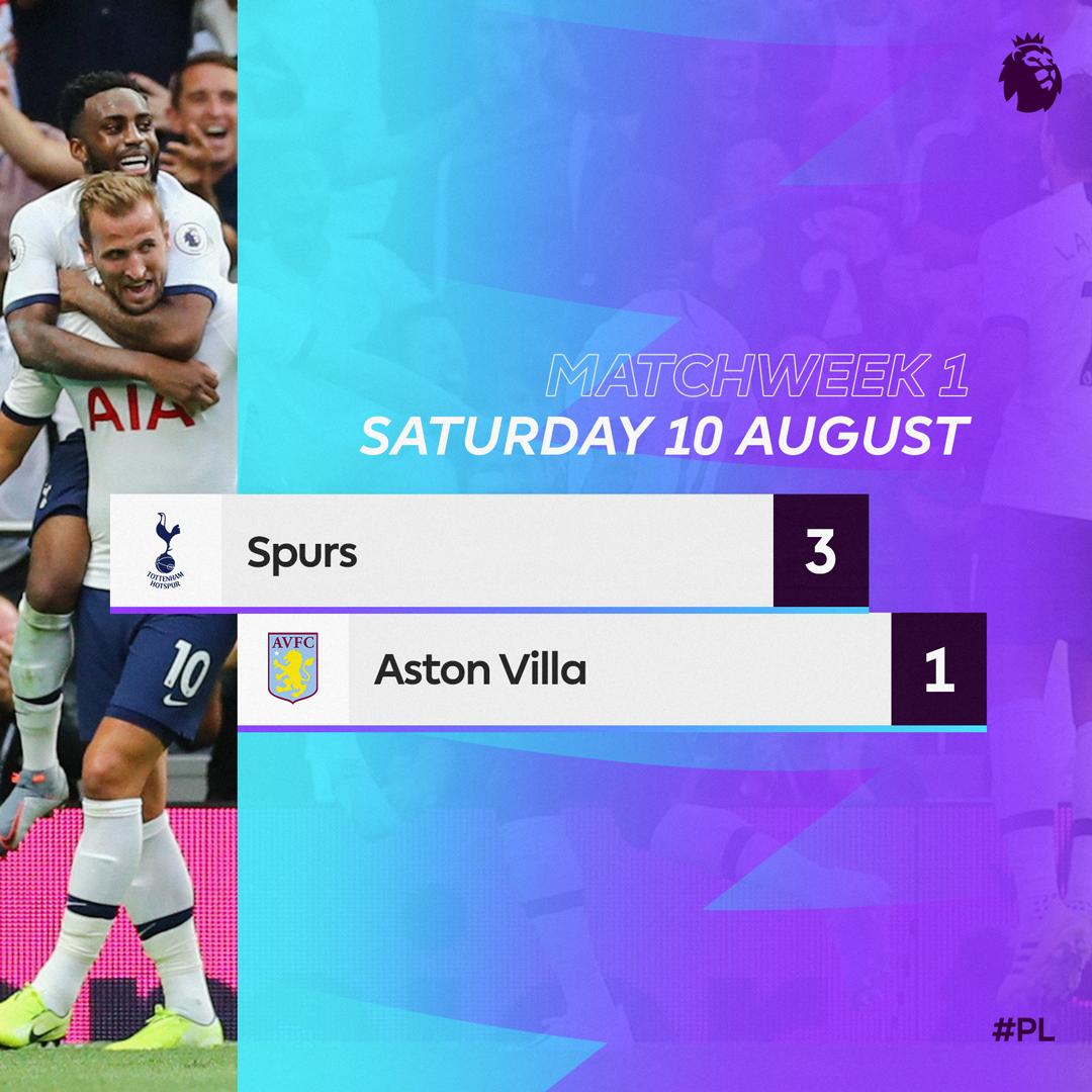 premierleague's tweet photo. Two late Harry Kane goals prove decisive as Spurs come from behind to claim victory

#TOTAVL https://t.co/bDAcqx2nlT