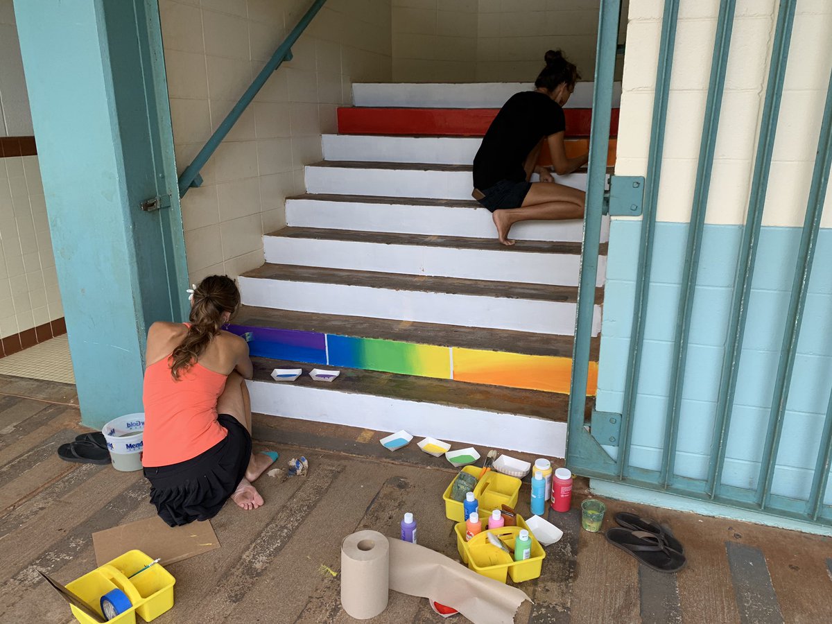 Learning takes place in and outside of the classroom. Mahalo to our fantastic faculty for our new super creative stair design. #SchoolShouldBeFun #WeLoveKaohao