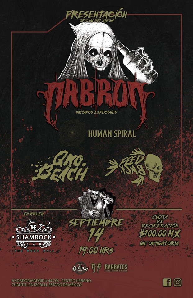 14 de septiembre en #TheShamrockIzcalli <a href="/Cabron_latino/">cabron</a> presenta su disco con <a href="/MxSpiral/">SPIRAL_MX</a> <a href="/QroBeach/">QroBeach</a> y <a href="/FeedbackTwts/">FEEDBACK \m/</a> Feedback como invitados.