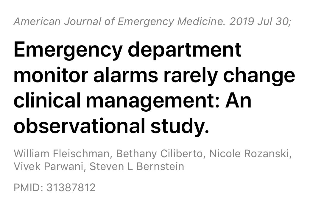EMinMiami's tweet photo. 1049 alarms for 146 patients, about 18 alarms/hr! 

63% of these weren’t responded to.

 Alarms changed clinical management in:
- 8 out of 1049 alarms (0.8%)
- 5 out of the 146 patients (3%). #FOAMed
https://t.co/wD1GnmYp5x https://t.co/qxF9vkk5OE
