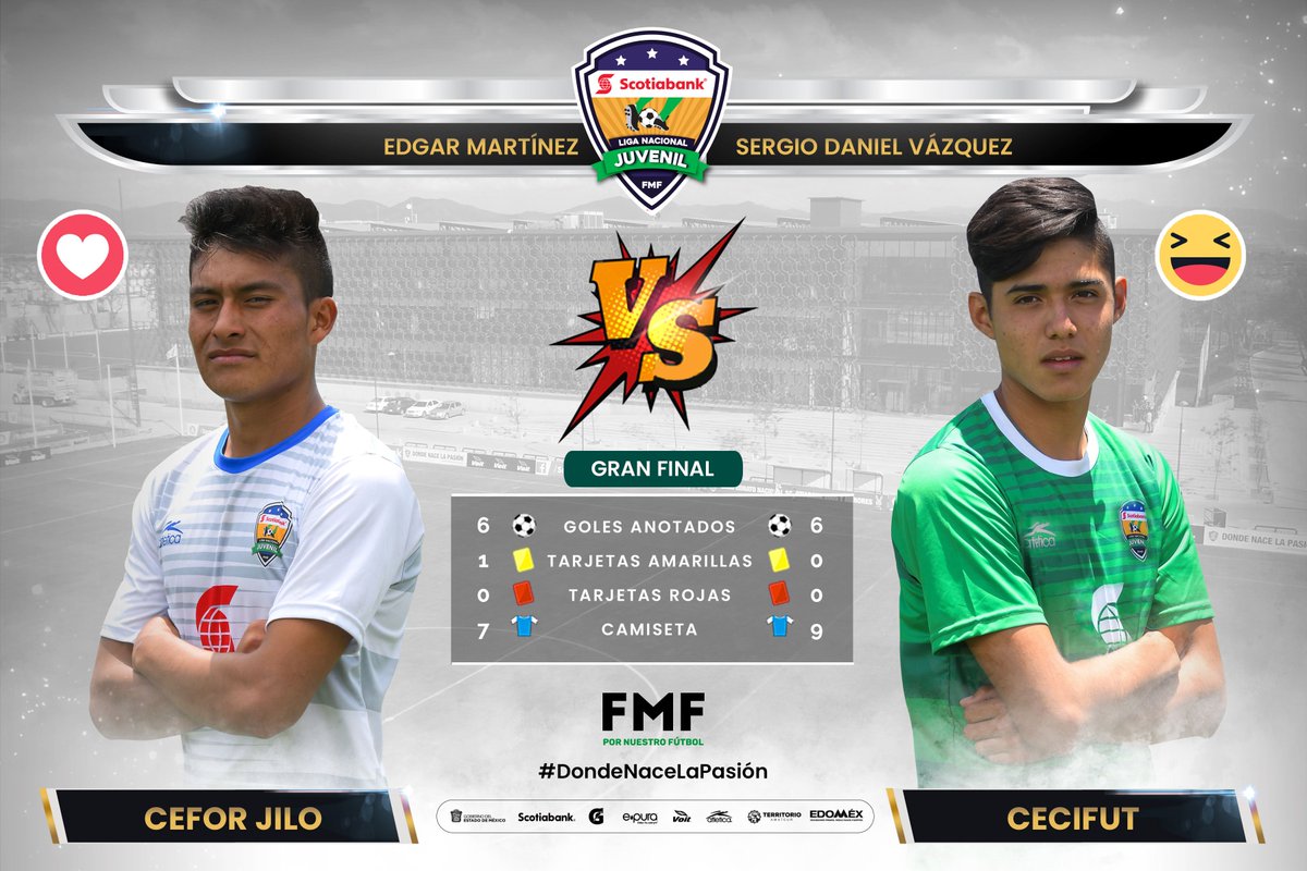 SectorAmateur's tweet photo. #LNJS19 l 👥 FRENTE A FRENTE
⚽️ | CEFOR JILO 🆚 CECIFUT
🏟 | Cancha #1
⏰ | 10:00 horas
No te pierdas la gran final de la #LNJS el día de mañana 🤩¿Quién ganará?
#DondeNaceLaPasión #FMFPorNuestroFútbol @ScotiabankMX @ScotiabankFC @gatorademex @VoitOficial @Edomex @atleticamx https://t.co/HBtiFG8Rge