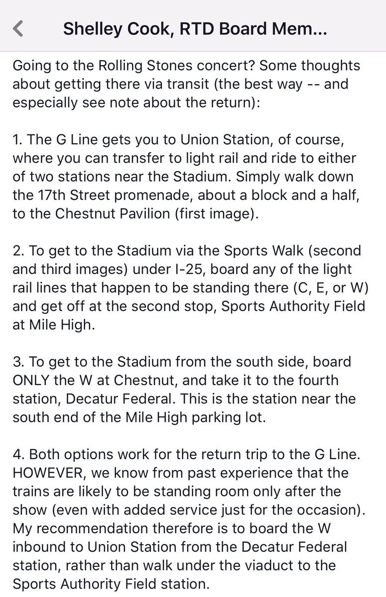 VinnieChant's tweet photo. You can’t always get what you want, but if you’re going to see the @RollingStones in #Denver you #can utilize rapid and mass transit. Here’s some tips from the @RideRTD Board of Directors’ Shelley Cook. #FLEXTransit https://t.co/W4fS7y653R