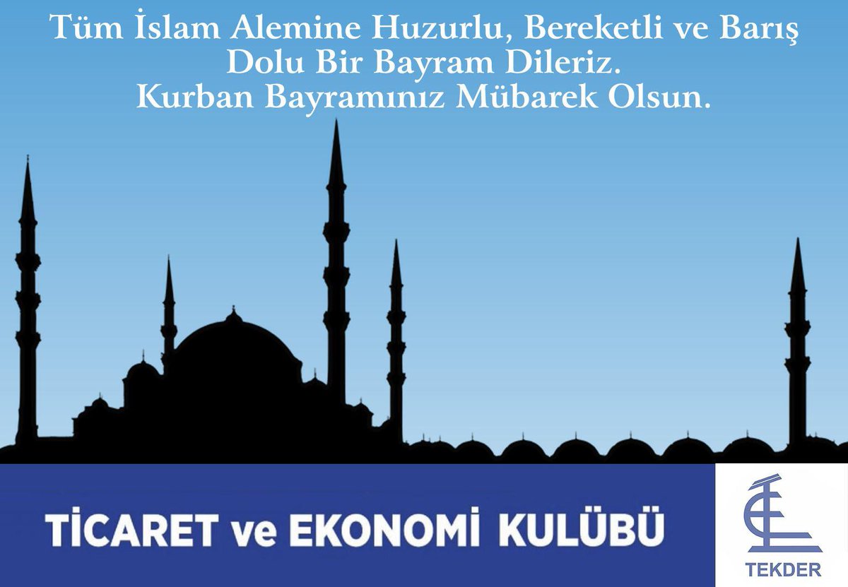Tüm İslam Alemine Huzurlu, Bereketli ve Barış dolu bir Bayram dileriz. Kurban Bayramınız Mübarek Olsun.