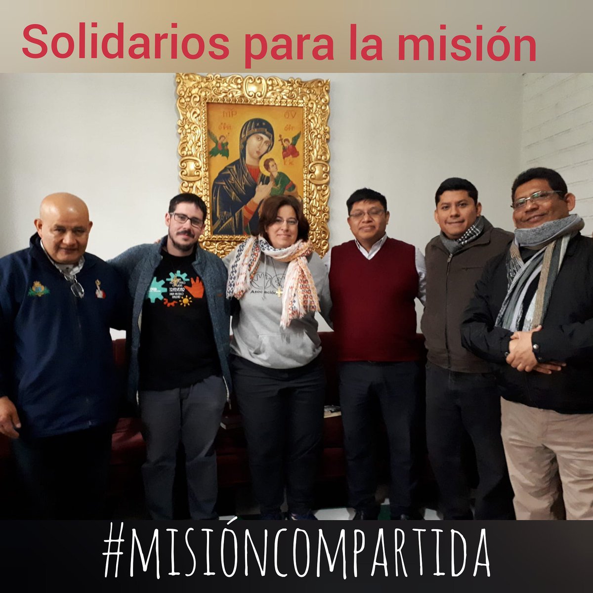 asolidaridad's tweet photo. Beatriz @beacastroperez, nuestra vicepresidenta y Tito nuestro tesorero, reunidos en Lima con el nuevo equipo viceprovincial. Compartiendo misión y soñando nuevos proyectos y líneas comunes de trabajo.#AsPerú #DALELAVUELTAALMUNDO #misióncompartida #AsProyectos https://t.co/Mdt0Sn43mR