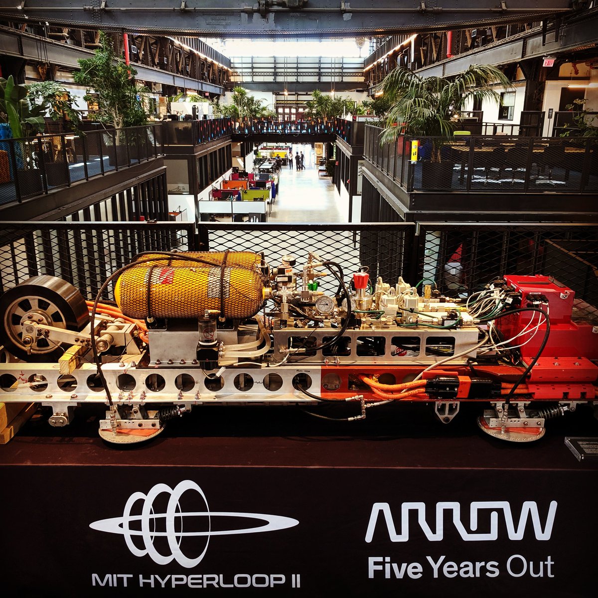 MIT Hyperloop II (@mithyperloopii) on Twitter photo Our Hyperloop vehicle is now on display at NYC's @NewLab. This is the world's first electric hovercraft for high speed transport. Thank you to all our sponsors and especially <a href="/ArrowGlobal/">Arrow Electronics</a> for supporting our work. Our Hyperloop vehicle is now on display at NYC's @NewLab. This is the world's first electric hovercraft for high speed transport. Thank you to all our sponsors and especially <a href="/ArrowGlobal/">Arrow Electronics</a> for supporting our work.