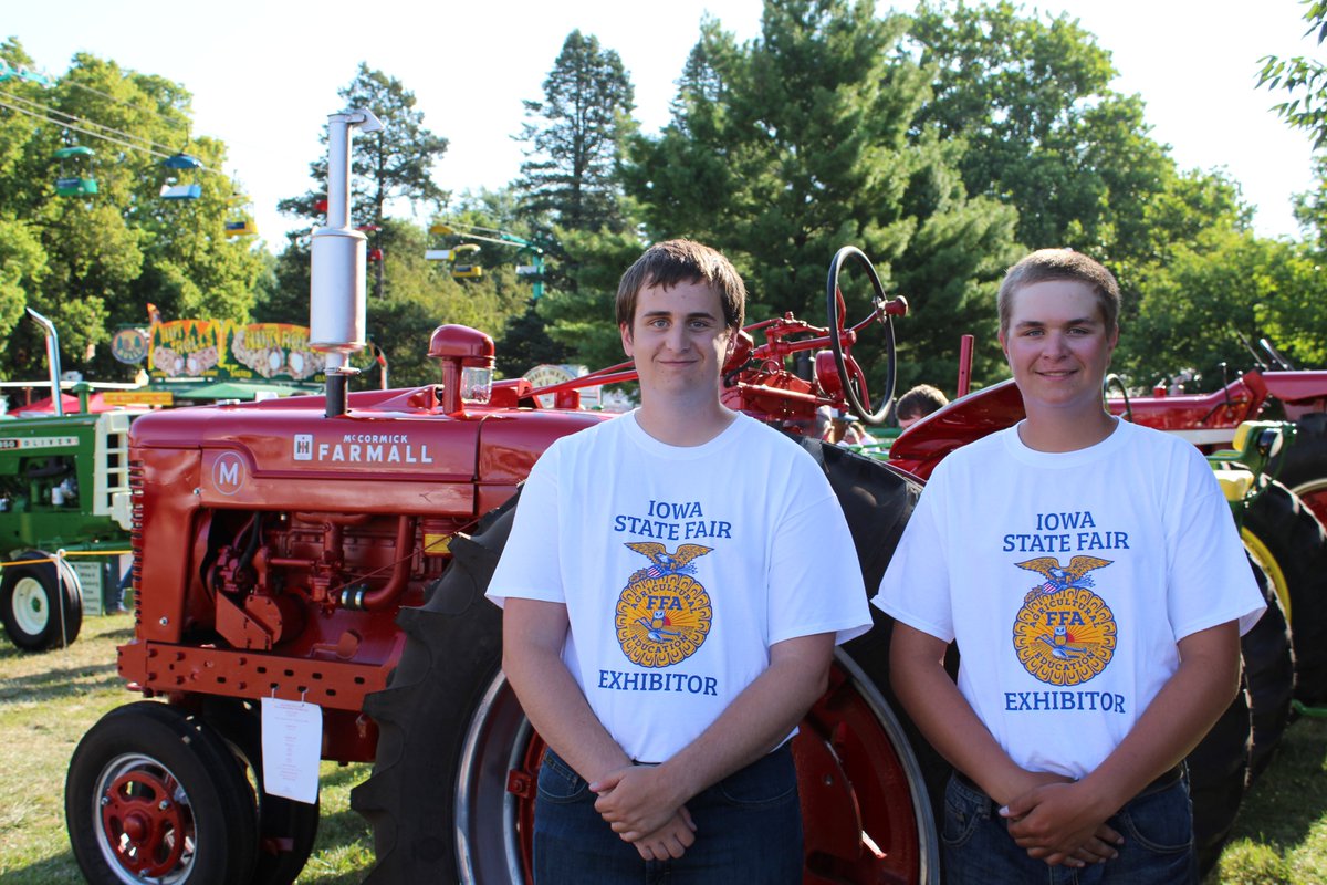 NevadaFFA's tweet photo. Congratulations Jacob &amp; Zach Larson on blue ribbon on your Farmall M tractor at Iowa State Fair #tractors @IowaStateFair #nevadacubpride https://t.co/6KjhUPA2ex
