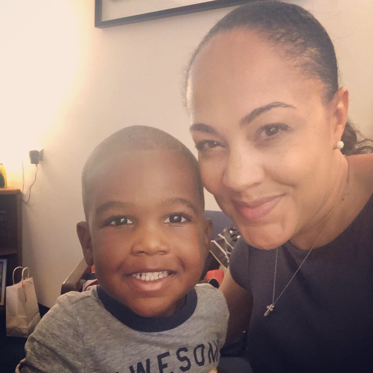 Just me and my little early riser getting in some work on the weekend...school starts soon! 🙌🏽 He was so good! 🥰#PrincipalMom #GetItDone