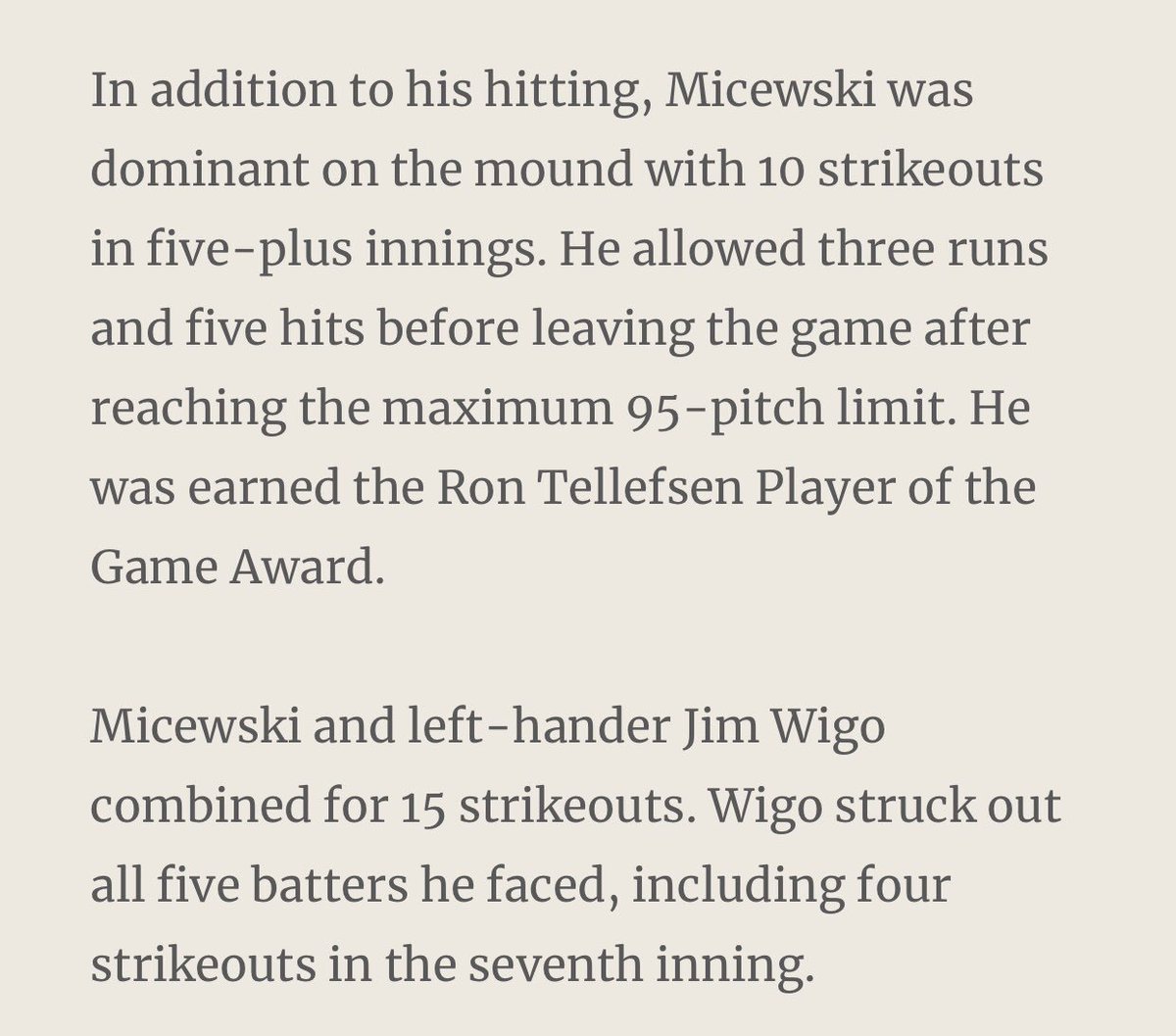 jmicewski's tweet photo. Congrats to @Jake_Micewski and Jimmy Wigo on their amazing job on the mound last night ! Let’s get another win tomorrow ⚾️ @BabeRuthLeague @MNBaseball1 @marplenewtown @CoachHilliard16 #baberuthworldseries https://t.co/w12eiHFtdP