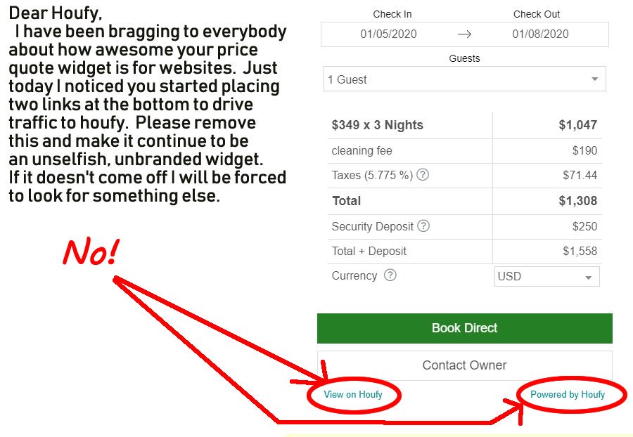 SkiSilverthorne's tweet photo. Dear houfy, stop getting greedy. What #houfy had going for them was the website widget, which until recently was unbranded. So annoying!!  The community has already been through this type of crap before and won't stand for it again. https://t.co/j6WQylIiwV