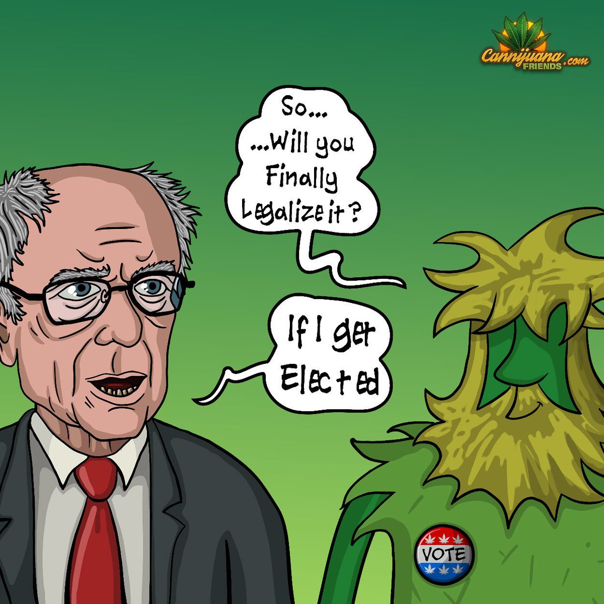 CannijuanaFrnds's tweet photo. Feel the Bern (of weed). Not only will he #LegalizeIt, it'll be AN EXECUTIVE ORDER!

https://t.co/Yz603gIuJL

#LegalCannabis #LegalizeMarijuana #LegalizeAmerica #FeelTheBern2020 https://t.co/nQaZAgzVBT