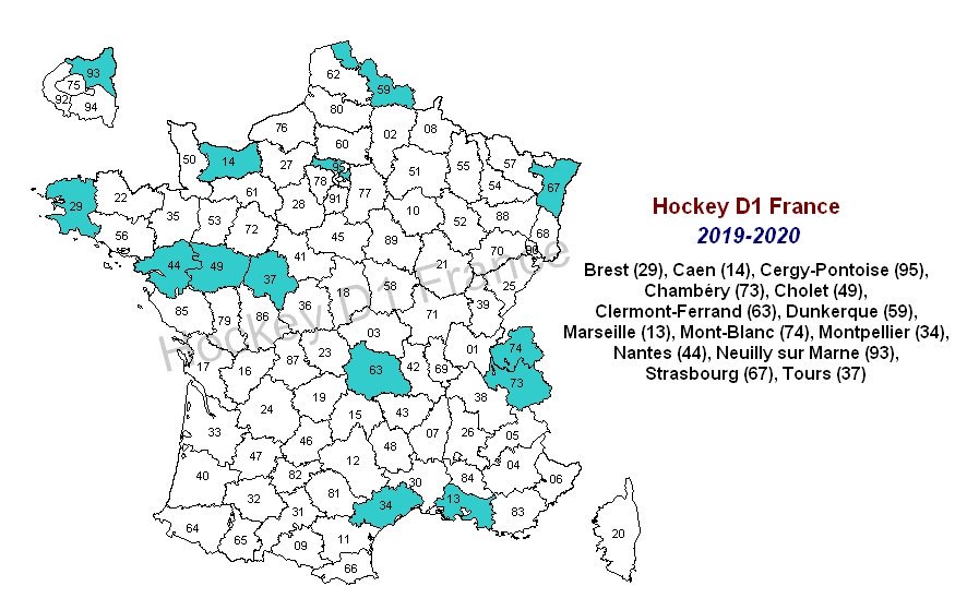 Carte géographique D1 𝟚𝟘𝟙𝟡-𝟚𝟘𝟚𝟘