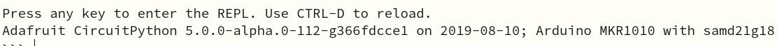 gsreynaga's tweet photo. Now @arduino MKR 1010 Meets @CircuitPython @dcuartielles https://t.co/7CvsQLTQnH