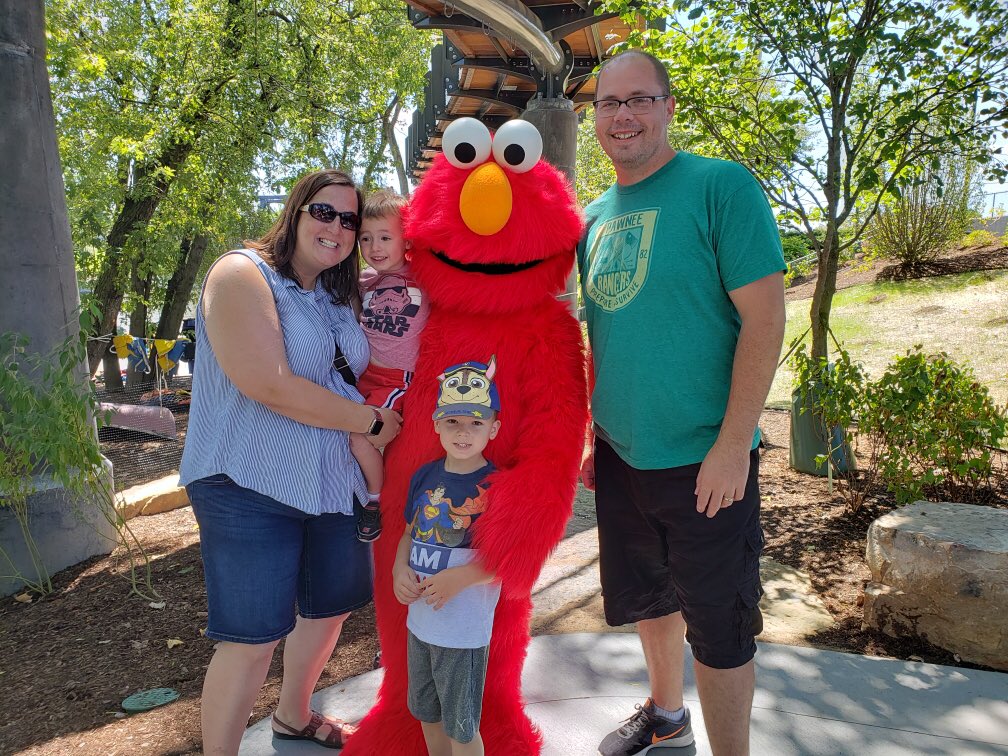 SL_Crandall's tweet photo. #HelloNewPark Thanks to @PNCBank, the boys may always think of #PromenadeFW @FortWayneParks as @Elmo’s Playground #PNCgrowupgreat @riverfrontfw https://t.co/RuZj20IS03