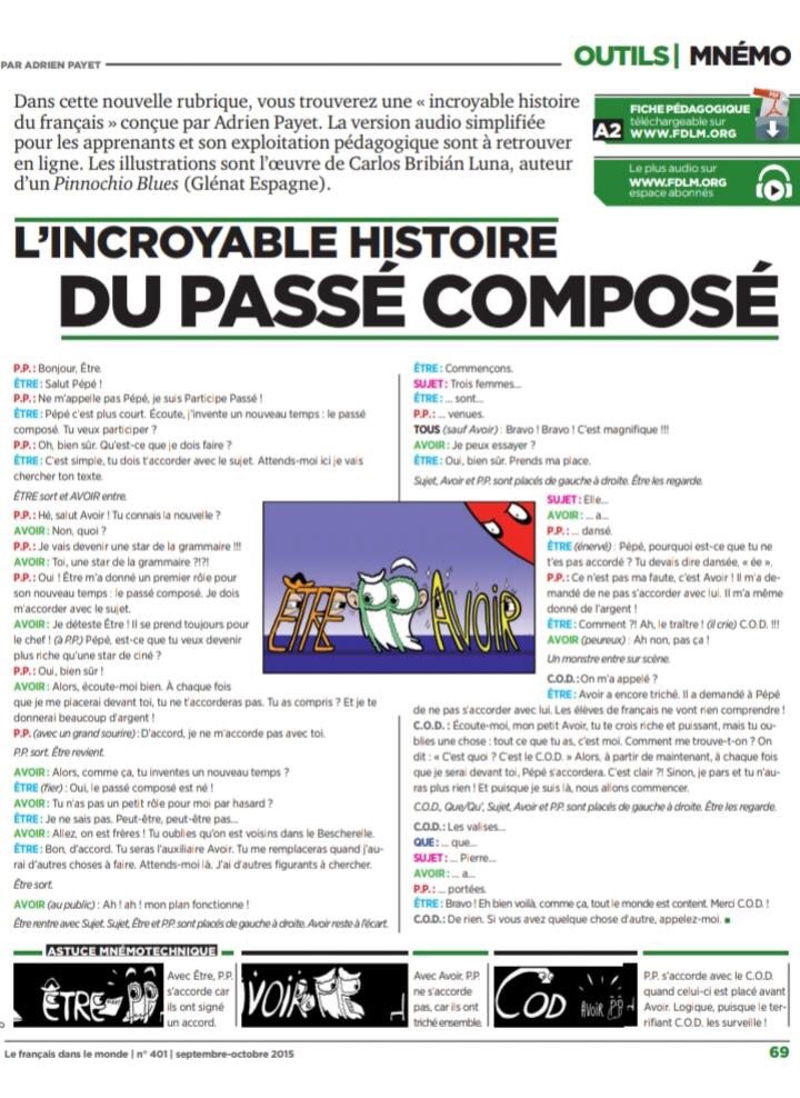 Jehane46779714's tweet image. Adrien Payet nous régale toujours autant avec ses incroyables histoires ! #Fle #passecompose #creativite #apprentissage #FDLM