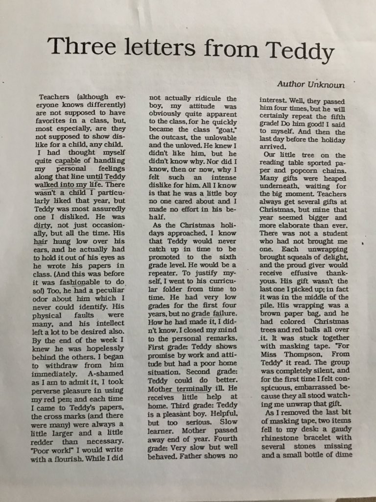 DHelmEDU's tweet image. One of my former college professors shared this with me years ago and I’ve never forgot it!  

We TEACH because we CARE and because every child deserves to experience SUCCESS!  Be the difference this year...your students will never forget! #tlap #aplusstudents