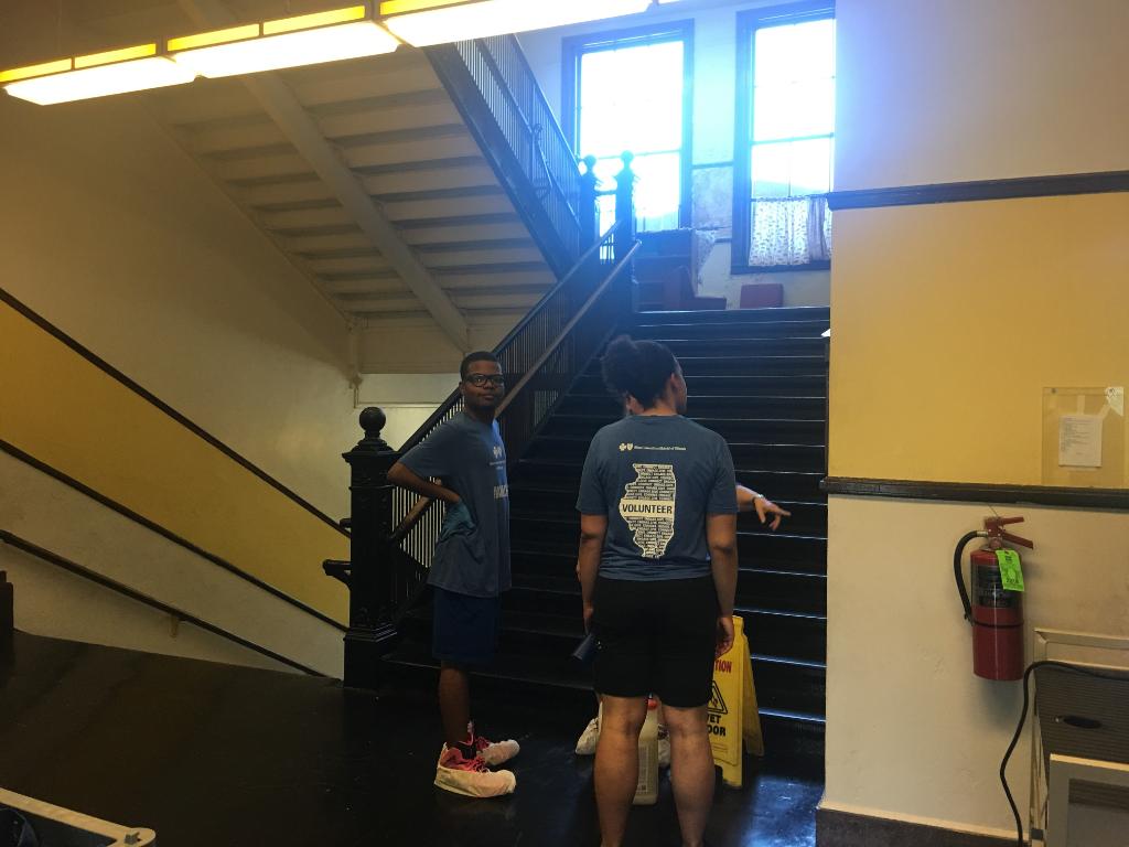 BCBSIL's tweet photo. Pens and pencils and highlighters, oh my! With the school year just around the corner, our employee volunteers, along with their family and friends, helped spruce up @PullmanPride today. Check out our work below! @ChiPubSchools #PullmanPride https://t.co/ooJjiQOvZx