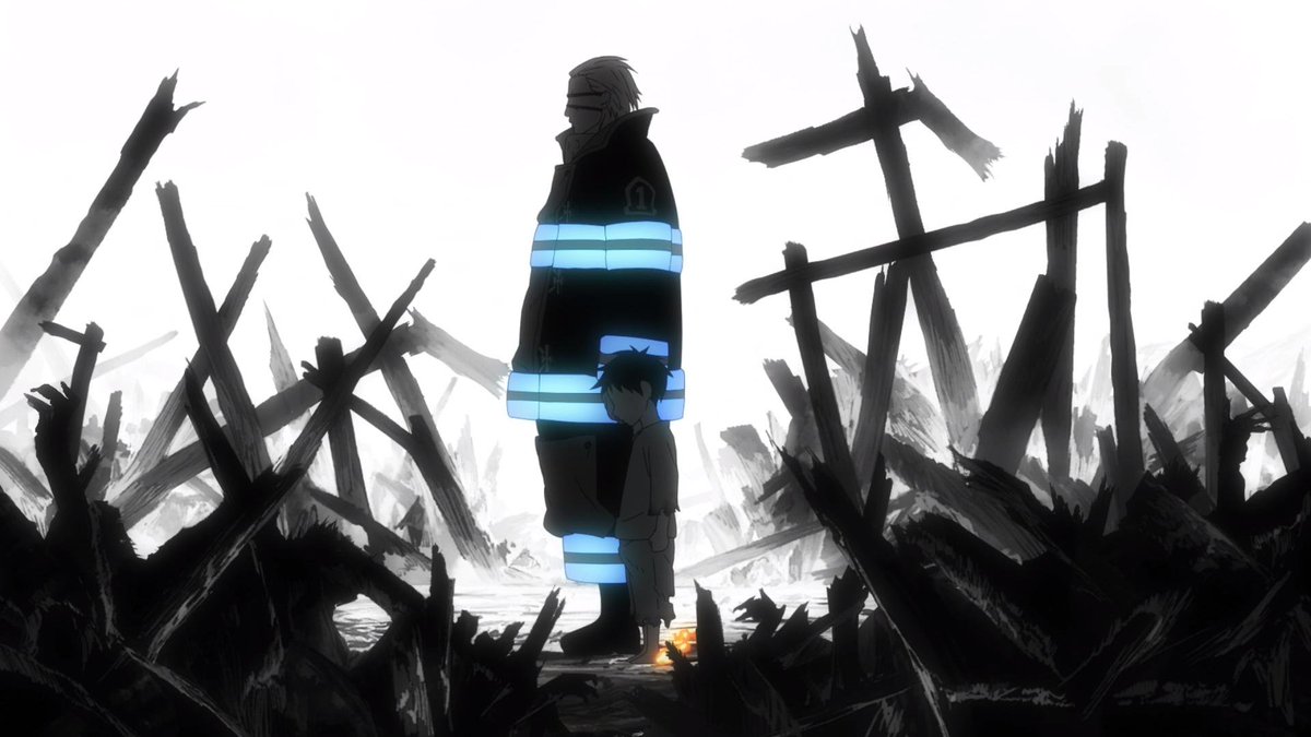 tls123_twt's tweet photo. Fire Force             Demon Slayer
                       🤝
Having stunning visuals by masterfully balancing the colour saturation and contrast of its shots https://t.co/qBJc4oGVN8