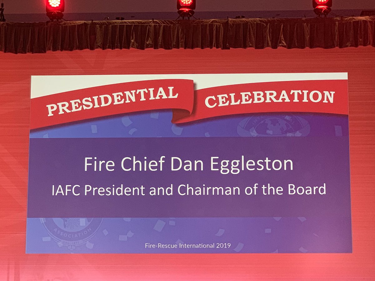 ChiefGaryLudwig's tweet photo. IAFC Presidential Celebration today for my good friend Chief Dan Eggleston as he completes an outstanding run as @IAFC President. Take a bow Dan, you’ve done us well! @chiefeggleston @FireRescueIntl #FRI2019 https://t.co/J1jspkMJRx