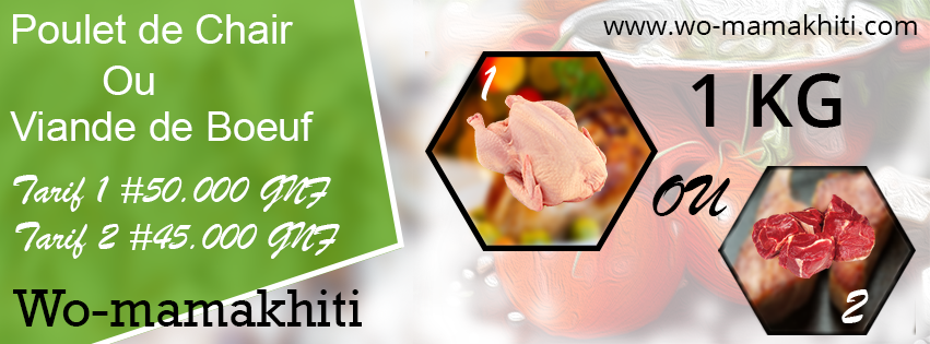 womamakhiti's tweet photo. Qu’avez-vous prévu de manger le jour de la fête ? 
1- Poulet de chair ;
2- Viande de bœuf ;
Commandez en cliquant sur : https://t.co/CSDLHyhwyy ou composez le 622938675.
#AgroGuineeLab 
#Eightechnology
#Entrepreneuriataufeminin 
#SmartWomen
#grandconcoursjeuneentrepreneur https://t.co/ENN0fBqdC4