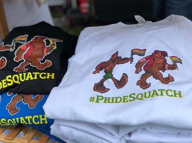 EugPride's tweet photo. Weโve got awesome vendors out at Pride!! @ordesignshop has #pridesquatch gear and other Oregon swag...tell us who your favorite vendor so far is! #espride https://t.co/QWuWUalrnI https://t.co/6vBCBeEbps