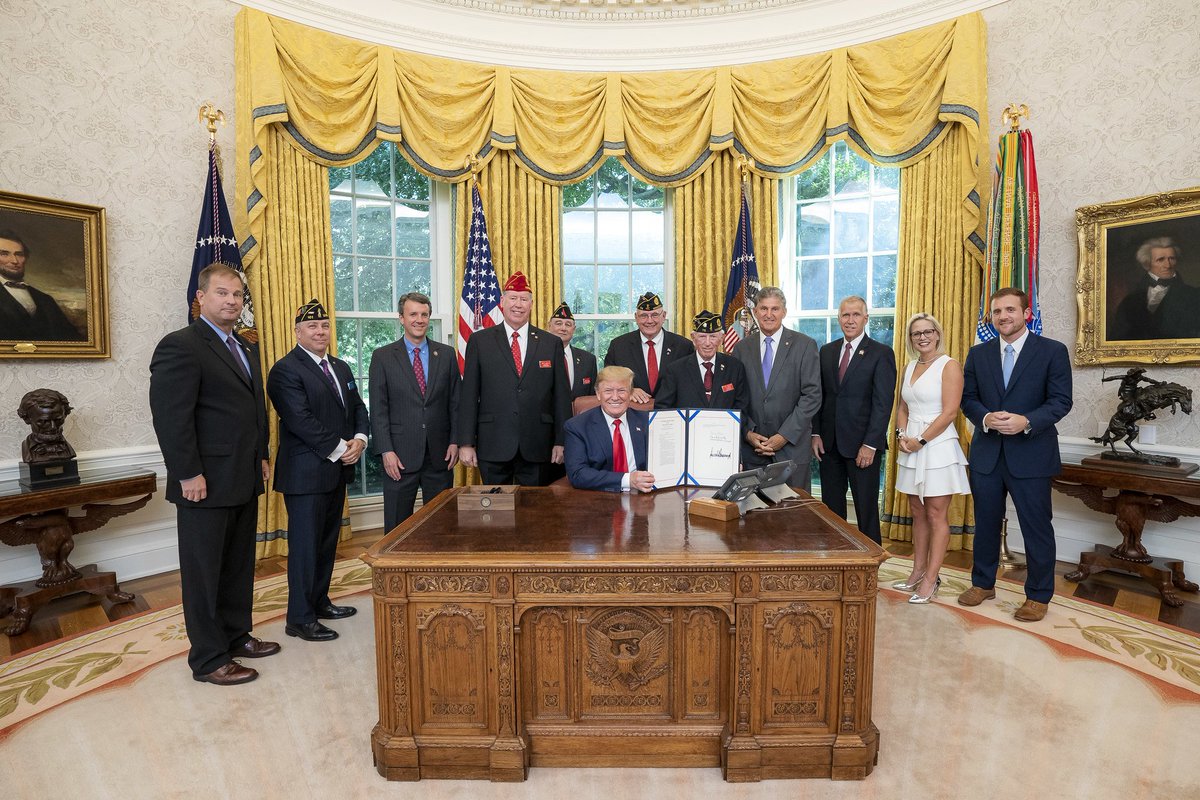WhiteHouse45's tweet photo. President @realDonaldTrump has signed the LEGION Act, allowing the @AmericanLegion to extend benefits to 6 million additional veterans! https://t.co/nFElewmWGv