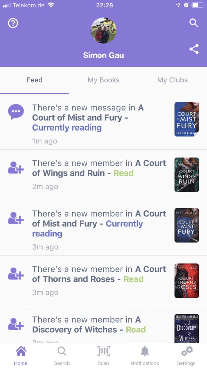 You are currently reading A Court of Mist and Fury by @SJMaas and ...