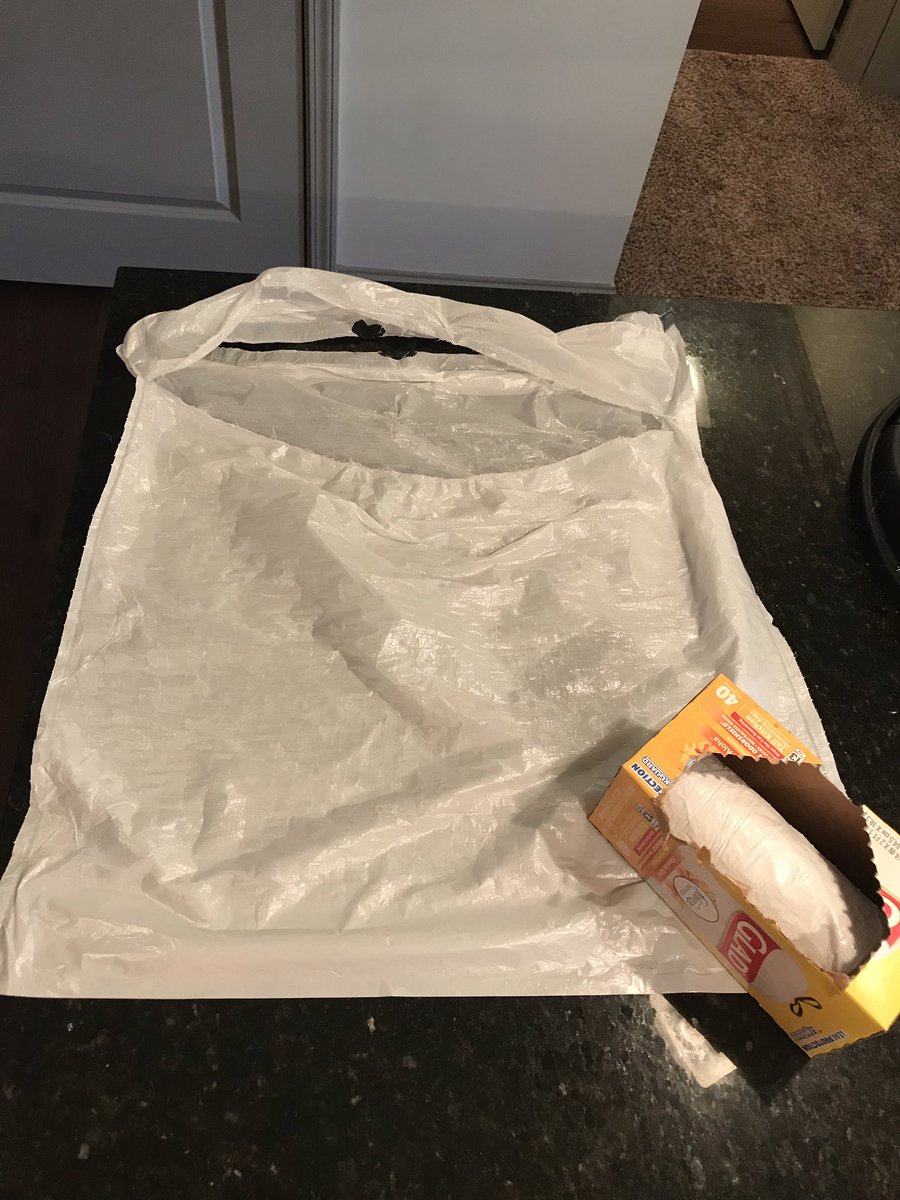 mattliebbe's tweet photo. Hey @gladproducts how come all of my trash bags came out of the package ripped like this? https://t.co/rX0AxTgfeE