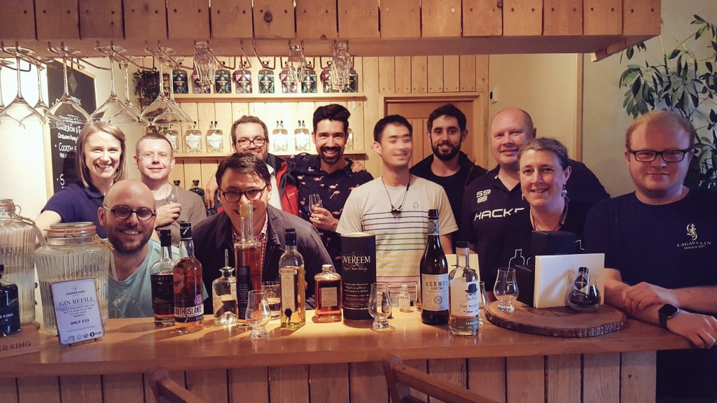 CKdistillery's tweet photo. There was a lot of love in the tasting room tonight as we welcomed @LEEDSWHISKY on their annual #whiskycrawl! We cracked open some quirky rare drams and were presented with a box of "homework" which we're eager to sample - thanks you awesome rabble! https://t.co/pCfz4Kc0NV
