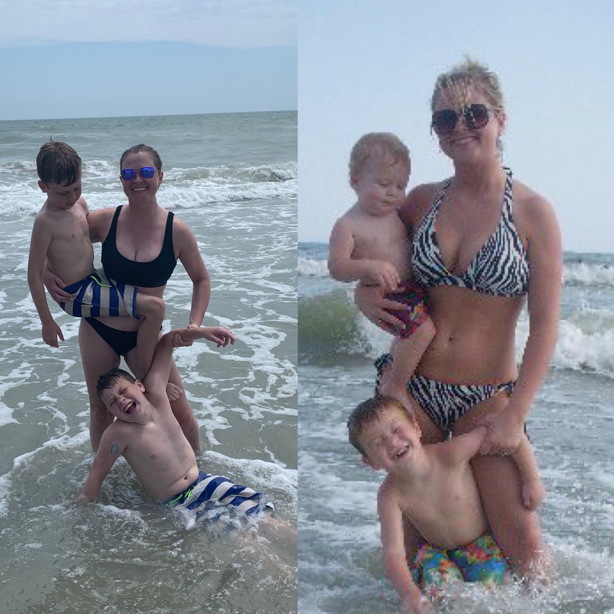 AshleaG1106's tweet photo. Today we recreated our beach photo from 2011... the kids played along fantastically.#boymom #NMB 💙💙 https://t.co/ywO0fbl1On