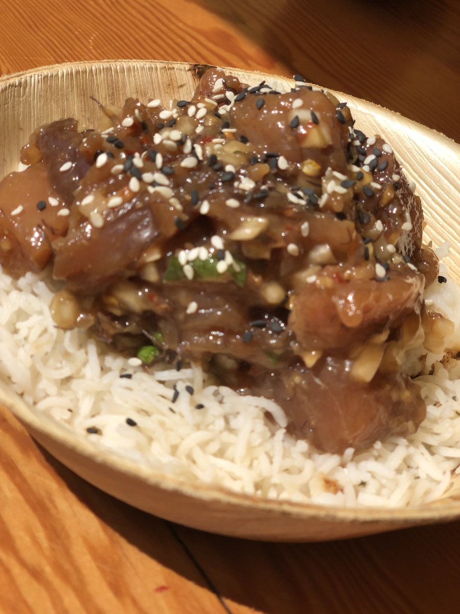 FortGeorgeBeer's tweet photo. Poke Bowls with fresh local albacore. Head to the Fort George courtyard, live music starts at 4pm. #TheHackles #MichaelHurley #RoselitBone https://t.co/PGuOE651zZ