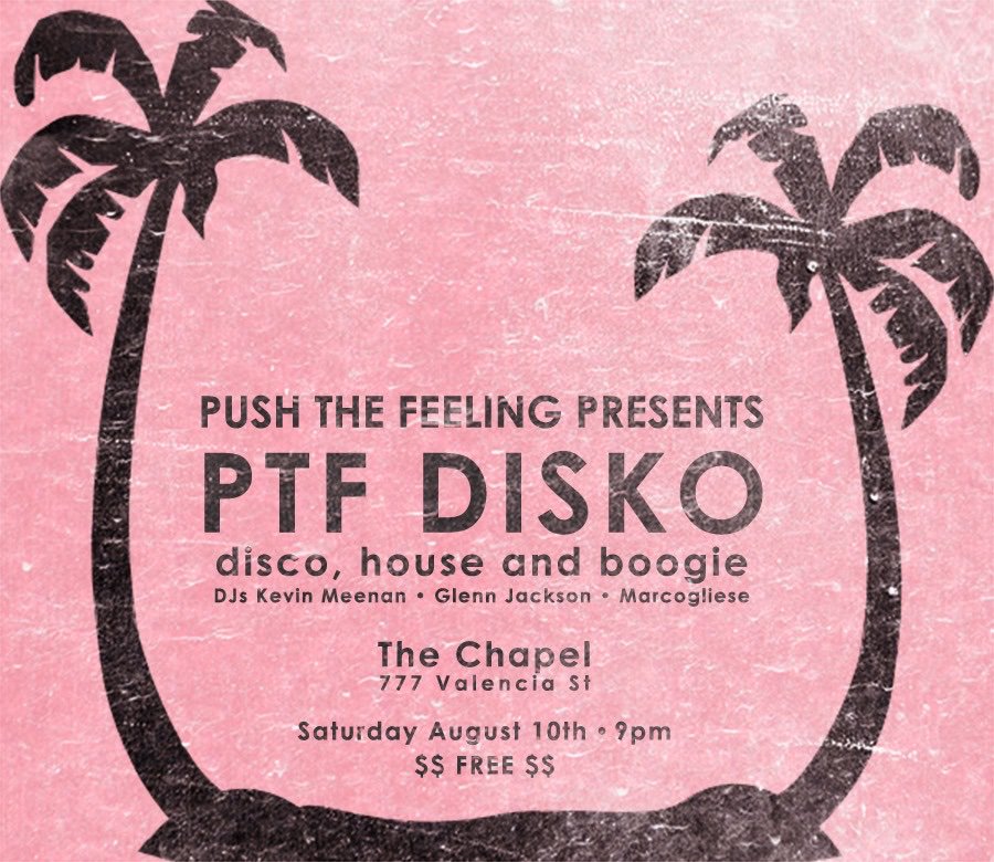 TheChapelSF's tweet image. Put on your dancing shoes &amp;amp; head our way tonight for @PTFSF Disko! Disco + house + boogie on vinyl all night long. Admission is F-R-E-E!