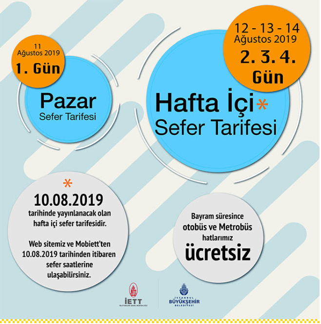 Bayram boyunca <a href="/ietttr/">İETT</a> tarifeleri
<a href="/istanbulbld/">İstanbul Büyükşehir Belediyesi</a>