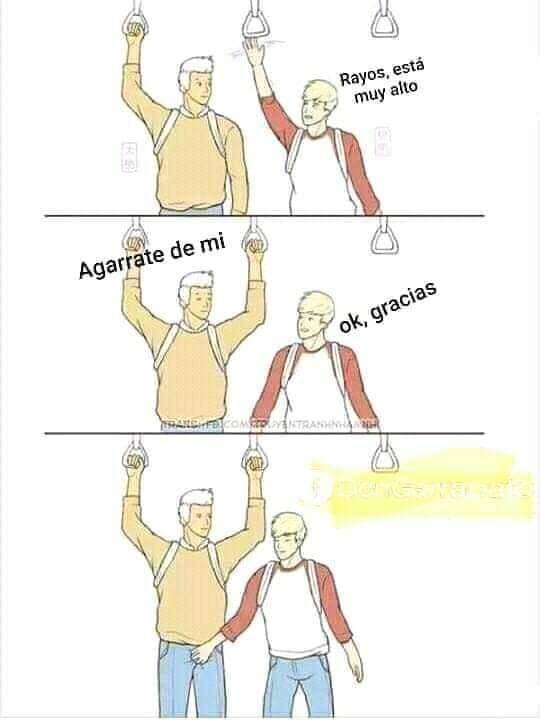 Azumi_071's tweet photo. Jajaja así vas bien agarrado XD 👌❤️🌸

Créditos a su creador/a owor
(No alcanzo a ver muy bien su marca de agua losiento owo')

#yaoi #gay #bl #boyslove #camion #bus #pequeño #chaparro #agasajo #agarrar #noalcanzo #homosexual #lgbt #ayuda #minicomic #meme #chicosguapos https://t.co/2or0ZtXimM