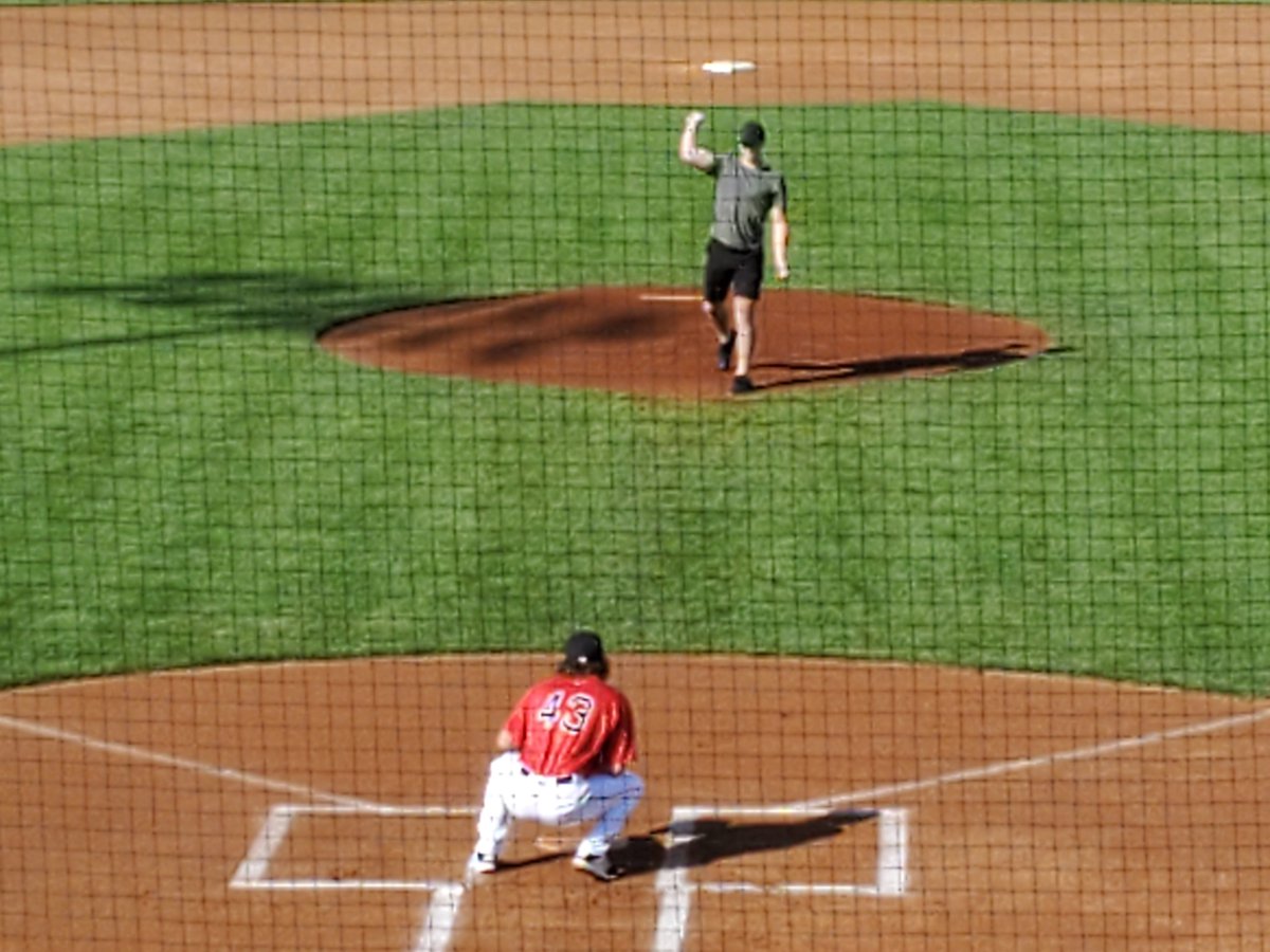 LowellSpinners's tweet photo. That's a strike from @CharlieCoyle_3!!  The sun is out and we're ready here at LeLacheur Park for another great #Spinners game!!  Come to the game or follow us on 980 WCAP! https://t.co/RvxiL1qi6v