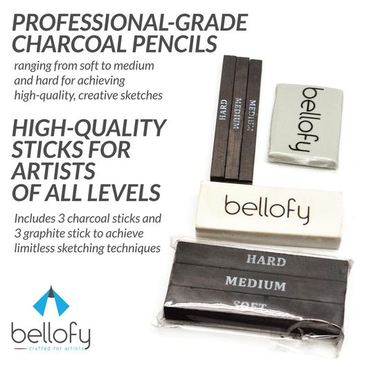 Bellofy Professional Drawing Kit. Artist Drawing Supplies Kit. 33-Piece Sketch
