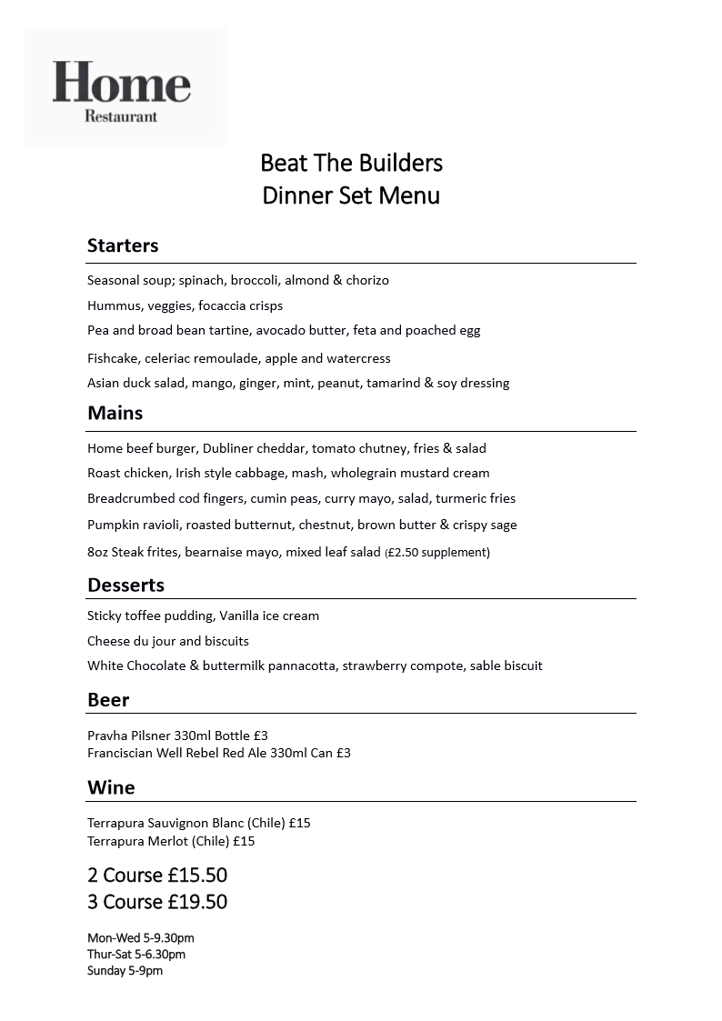 homepopup's tweet photo. Ou #BeatTheBuilders menus have been so popular this #Summer but are finishing at the end of #August Visit us and sample our award winning food showcased in these great affordable menus.
For evening bookings visit https://t.co/vxDHu0fnUS ish @VisitBelfast @Dishyouwerehere #Belfast https://t.co/7L5SkB7AbV