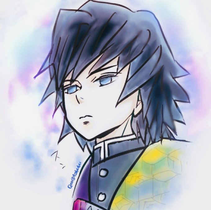 ぶぶ@Qoo_kimetuさんがTwitterに投稿した冨岡義勇(鬼滅の刃)のイラスト。