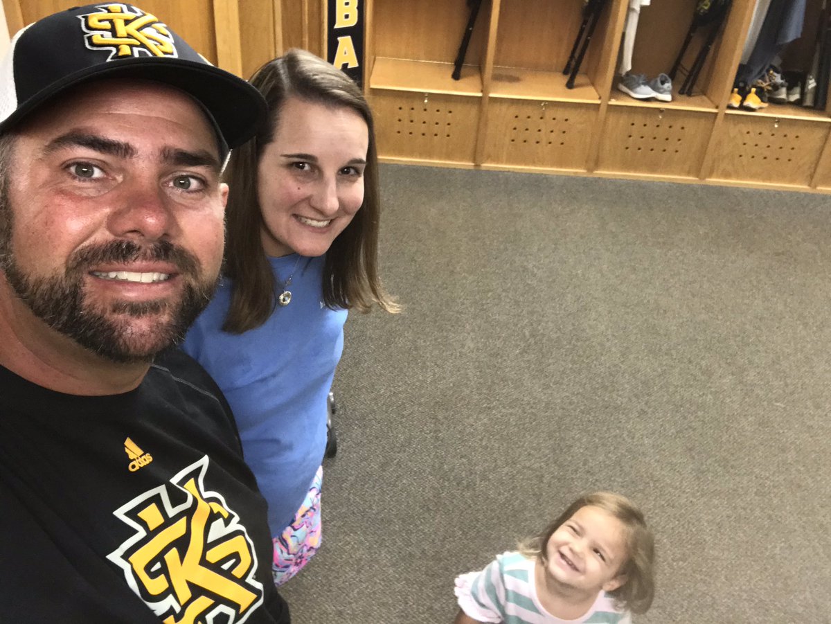 Me and my locker room cleaning crew tonight. You know you got a great Coach’s wife when she spends her Saturday helping you make sure locker room looks good for guys’ arrival next week. #OwlFamily