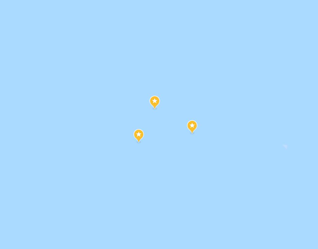 as i learn about polynesian navigation, my saved places are starting to look like this (those are islands).. it's incredible how invisible oceania is to a product like google maps