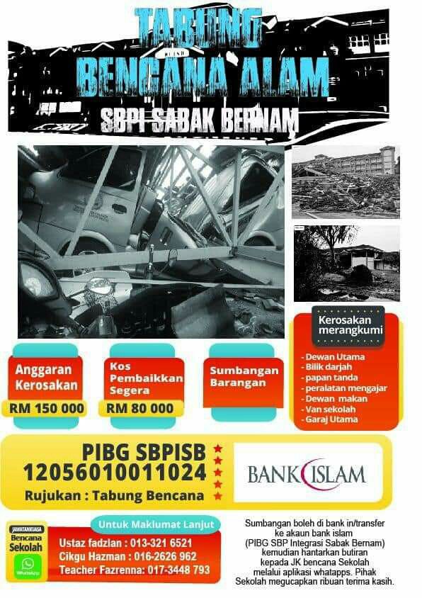 twtstaripoh's tweet photo. Tabung Bencana Alam SBPI Sabak Bernam (INTESABER). Bersama hulurkan sumbangan, ringankan beban.
#intesaber
#wargasbp https://t.co/adh3PGoPGO