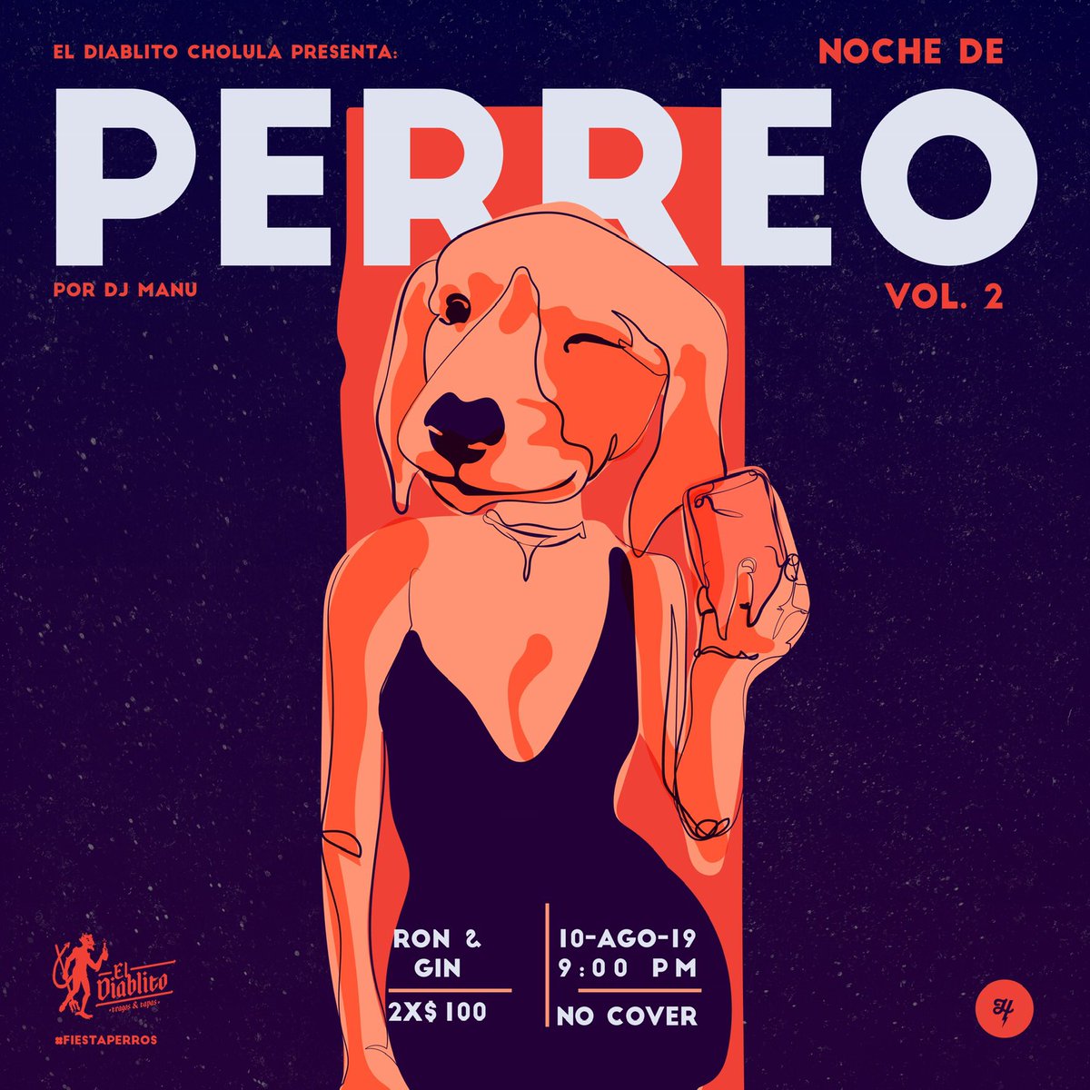 DiablitoCholula's tweet photo. Hoy! Noche de #perreo infernal Vol.2 Primo gin y ron 2x$100 #fiestaperros https://t.co/VxsZwI51cA