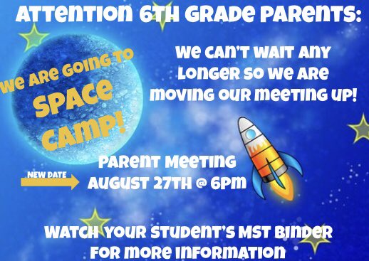 MarionMSTmagnet's tweet photo. We can’t wait for Space Camp! https://t.co/VRbCG7WuOE