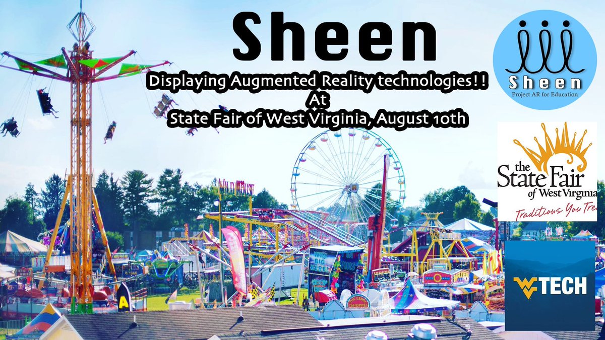 sheenprojectar's tweet photo. Such a successful display at the @SFWV today, so glad to share an early version of the Sheen application with everyone!
#SheenAR
#ProjectAR
#Science #Education #AugmentedReality #STEM #EducationUSA #StateFair #WestVirginia #SFWV https://t.co/Ij8ZsyCXKE