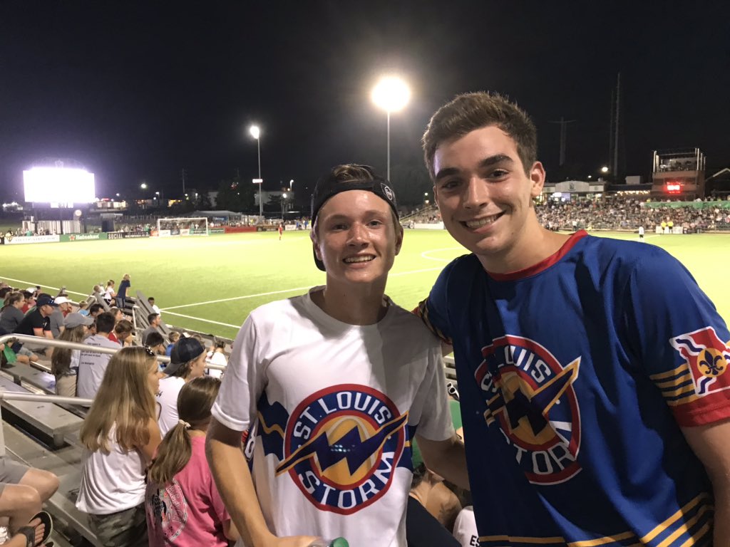 LadueUltimate's tweet photo. @StLStormUlti vs. @StLStormUlti at the @SaintLouisFC game tonight! Great exhibition match of Ultimate for the crowd! https://t.co/9wndfwdMOm